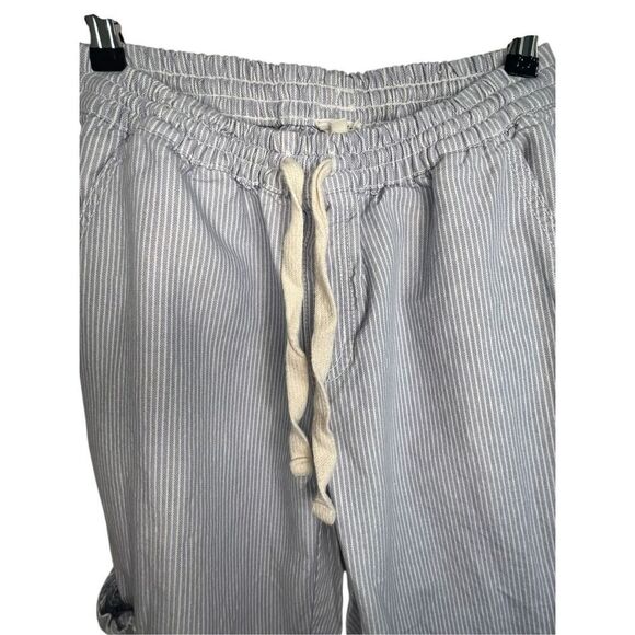 Aerie Blue And White Striped Tie Waist Pants With Side Pocket - Picture 2 of 6
